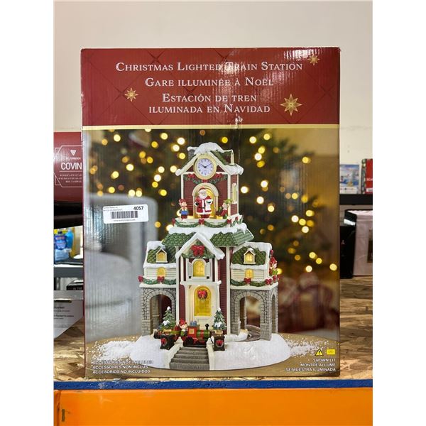 Christmas lighting train station Christmas decoration