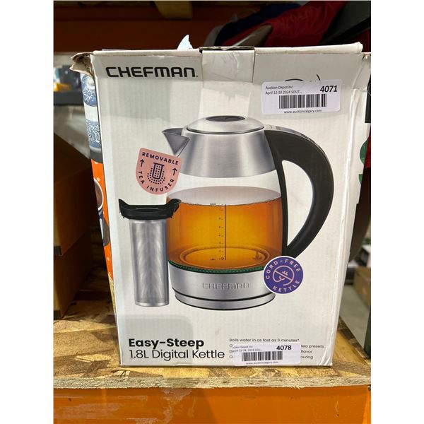 Chefman easy-steep digital electric kettle