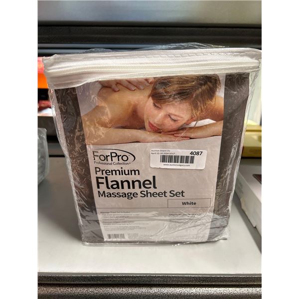For Pro premium flannel white massage sheet set