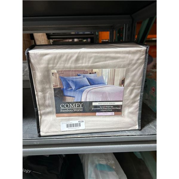 Comfy bamboo world 8800 gold series queen size sheet set