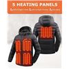 Image 3 : Unisex heated jacket with 5 heating panels, size XL