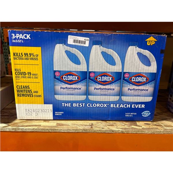 Clorox performance disinfecting bleach, 3x3.57L