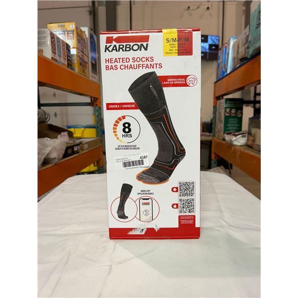 Karbon battery powered heated socks size small/medium