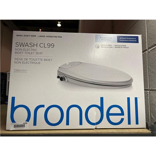 Brondell swash CL99 non-electric bidet toilet seat, elongated size