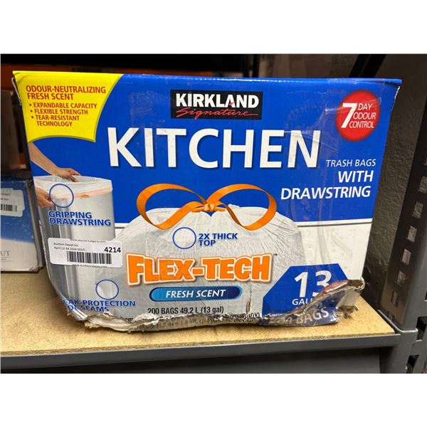 Kirkland signature kitchen trashbags with draw strings