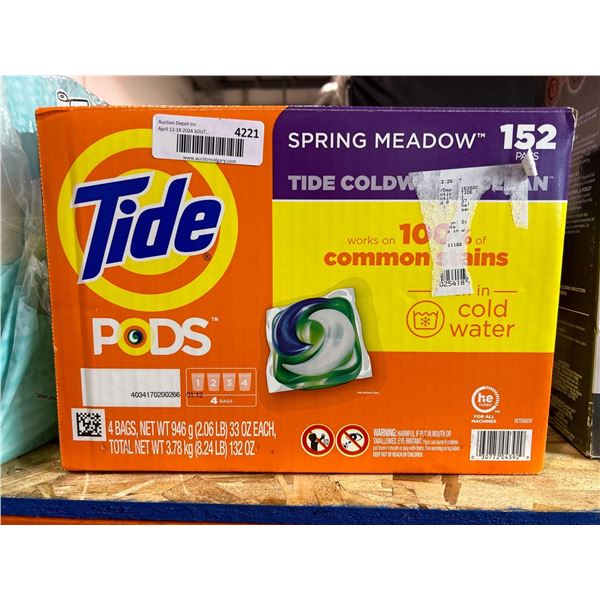 Tide coldwater spring meadow laundry detergent pods, box of 152 pods