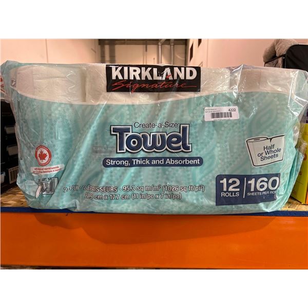 Kirkland signature creat-a-size paper towels, pack of 12 rolls