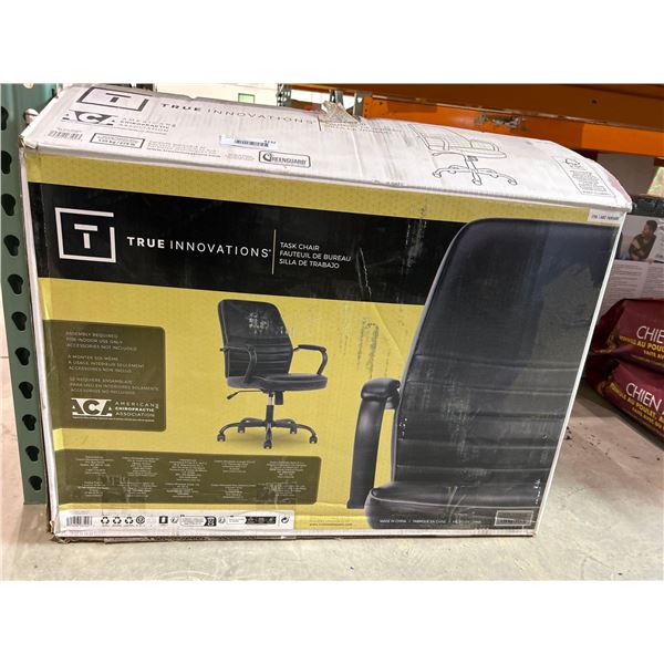 True innovations black leather task chair