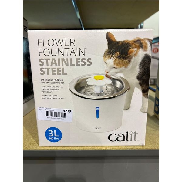 Catit stainless steel flower top cat drinking fountain