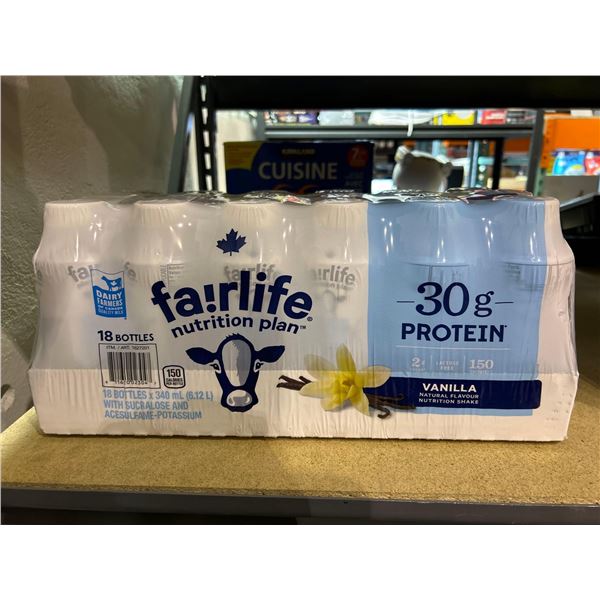 Fair life nutrition plan vanilla flavoured protein drinks 18x340ml