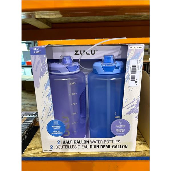 Zulu half gallon water bottles, pack of 2