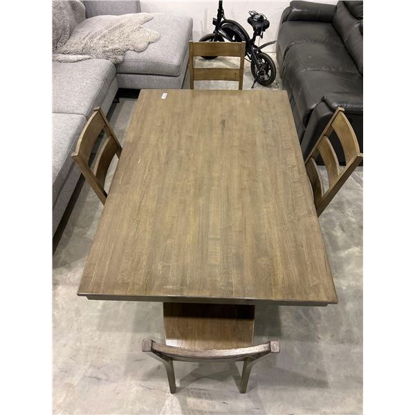 Solid wood rectanglular dining room table with matching chairs 5'x3'4"