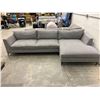 Image 1 : Grey upholstered sectional sofa / couch
