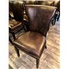 Image 2 : Brown Leather Style Wing Back Commercial Restaurant Dining Chair