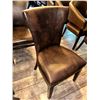Image 3 : Brown Leather Style Wing Back Commercial Restaurant Dining Chair