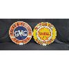 Image 1 : NO RESERVE Two 1 sided metal signs GMC Sales and Shell Gasoline both measure 2ft by 2ft