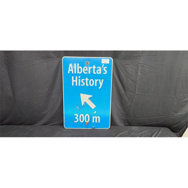 NO RESERVE Metal Highway signal Alberta's History measures 3 ft by 2 ft