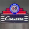 Image 1 : NO RESERVE ART DECO MARQUEE CORVETTE LED FLEX-NEON SIGN IN STEEL CAN