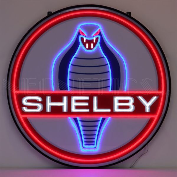 NO RESERVE COBRA-SHELBY ROUND 36" LED FLEX-NEON SIGN IN STEEL CAN 