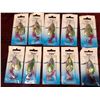 Image 2 : TEN GREEN, SILVER, AND GOLD TREBLE HOOK SPINNERS WITH FLY LIKE TIE
