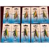 Image 1 : TEN SVEN TREBLE HOOK SPINNERS  - BLACK, GREEN, YELLOW, AND ORANGE WITH A SILVER HEAD