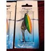 Image 3 : TEN SVEN TREBLE HOOK SPINNERS  - BLACK, GREEN, YELLOW, AND ORANGE WITH A SILVER HEAD
