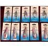 Image 1 : 10 LURES - FIVE SILVER AND GOLD - FIVE PINK, RED AND SILVER
