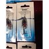 Image 2 : 15 NO.2 TREBLE HOOK SPINNERS - SILVER, RED, BLACK AND BRASS