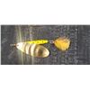 Image 2 : FIVE VINTAGE LARGE SPINAREN SPINNER YELLOW AND SILVER MINNOW-NO NAME
