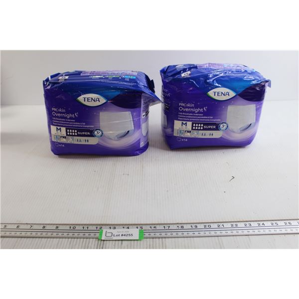 (2) Packs Tena Overnight Underwear - Sealed, Size M