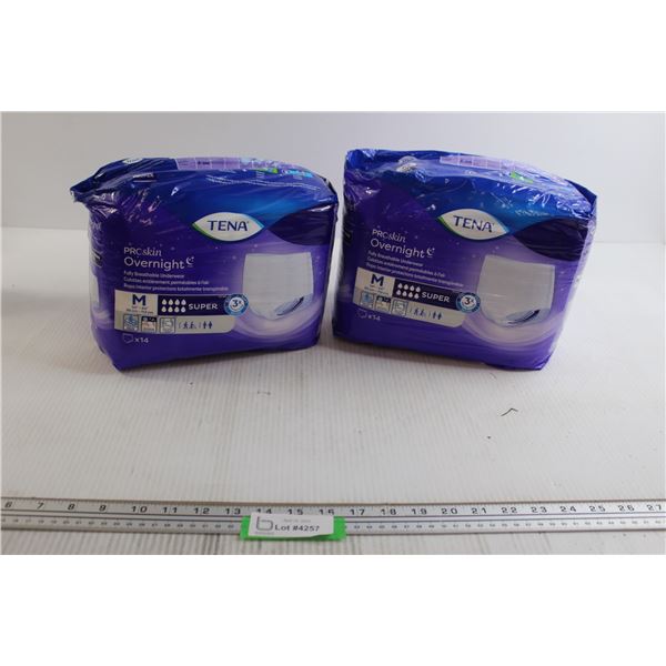 (2) Packs Tena Overnight Underwear - Sealed, Size M