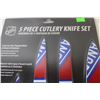 Image 2 : NHL 5 Piece Cutlery Steak Knife Set - New York Rangers (NIB)