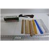 Image 1 : Santa-Lites Outdoor Bulbs, (9) Rulers, (2) Door Hinges