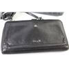 Image 2 : Black Leather Purse - (2) Lug Shoulder Purses - Hand Bag - Cosmetic Case w/Mirror
