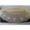 Image 3 : 64" Round Crocheted Tablecloth (stained)