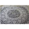 Image 5 : 64" Round Crocheted Tablecloth (stained)