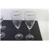 Image 4 : (9) Wine Glasses (4 have gold rims)