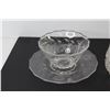 Image 5 : (6) Pin Wheel Crystal Glass: Pitcher, Serving Bowls, Plate & Candy Dishes