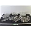 Image 1 : (6) Pin Wheel Crystal Pickle & Cheese Platters (8) Crystal Plates