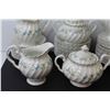 Image 2 : Snow White Regency Johnson Bros Ironstone China Tea Set - Made in England: Teapot, (2) Sugar Dishes,