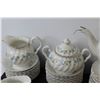 Image 3 : Snow White Regency Johnson Bros Ironstone China Tea Set - Made in England: Teapot, (2) Sugar Dishes,