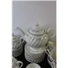 Image 4 : Snow White Regency Johnson Bros Ironstone China Tea Set - Made in England: Teapot, (2) Sugar Dishes,