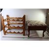 Image 1 : Wooden Storage Foot Stool, Wooden Wine Rack