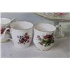 Image 3 : Antique China Dessert Tray, (8) Various Floral Teacups