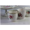 Image 4 : Antique China Dessert Tray, (8) Various Floral Teacups