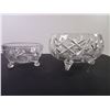 Image 6 : (2) Pinwheel Crystal 3 Footed Bowls