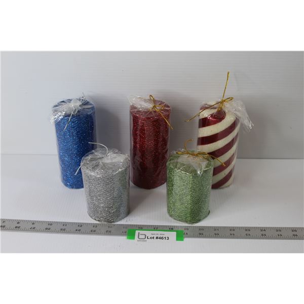 (5) Pillar Glitter Candles