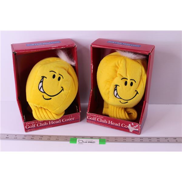 (2) Smiley Face Golf Club Covers