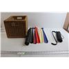 Image 1 : (5) Shoe Horns, (2) Umbrellas, Basket