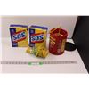 Image 1 : (2) Boxes S.O.S Pads, Nylon Rope & Folders Coffee Can (Plastic)